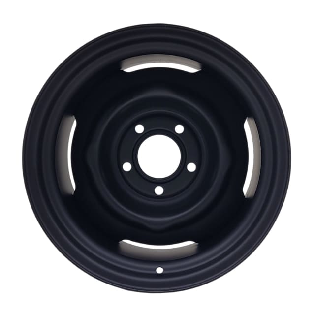 15X10 MATTE BLACK OEM HQ STEEL WHEEL 5-120.65 PCD. -12ET 337ID