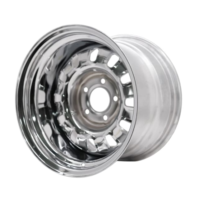 15X10 CHROME 12 SLOT STEEL WHEEL 5-114.3 PCD. -12ET