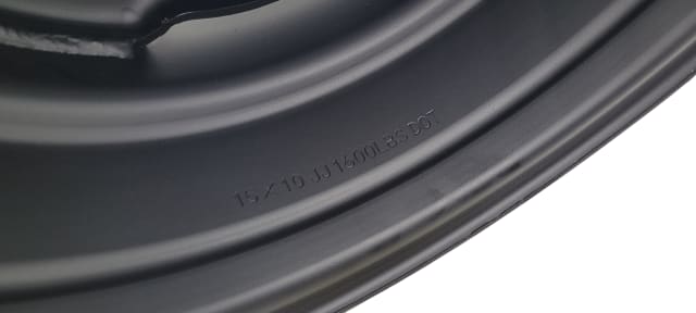 15X10 MATTE BLACK OEM HQ STEEL WHEEL 5-120.65 PCD. -12ET 337ID