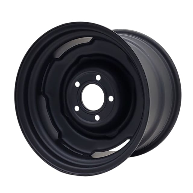 15X10 MATTE BLACK OEM HQ STEEL WHEEL 5-120.65 PCD. -55ET 337ID