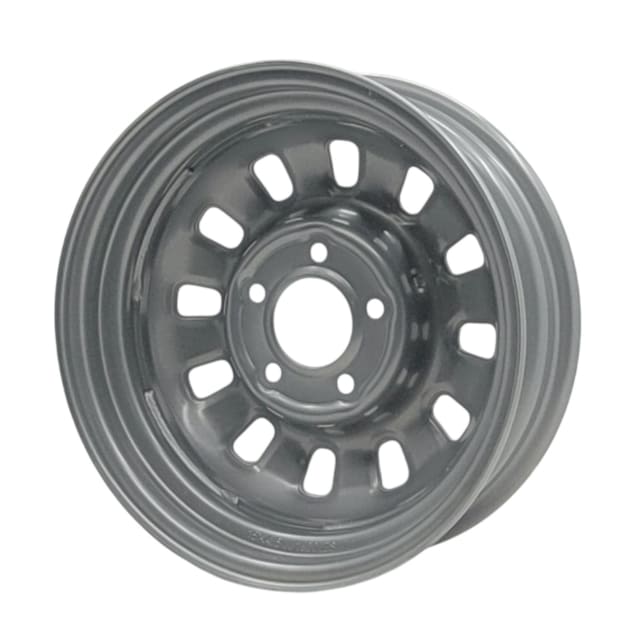 15X4.5 SILVER 12 SLOT STEEL WHEEL 5-114.3 PCD. 0ET