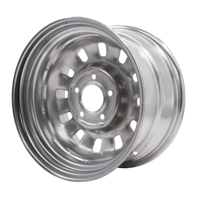 15X8 CHROME 12 SLOT STEEL WHEEL 5-114.3 PCD. -25ET