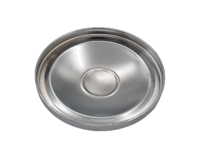 CHROME RIBBED DOG DISH CENTRE HUBCAP 223MM ID