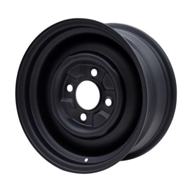 15X7 MATTE BLACK SMOOTHIE STEEL WHEEL 4-130 PCD. +28ET