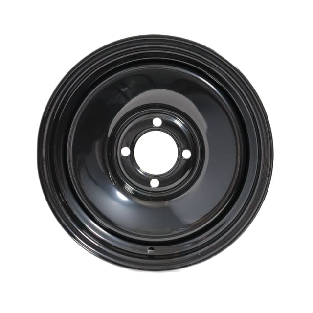 14X7 BLACK D-TOWN STEEL WHEEL WITH 4-3/8TH BACKSPACE. DEDICATED 4-114.3 PCD