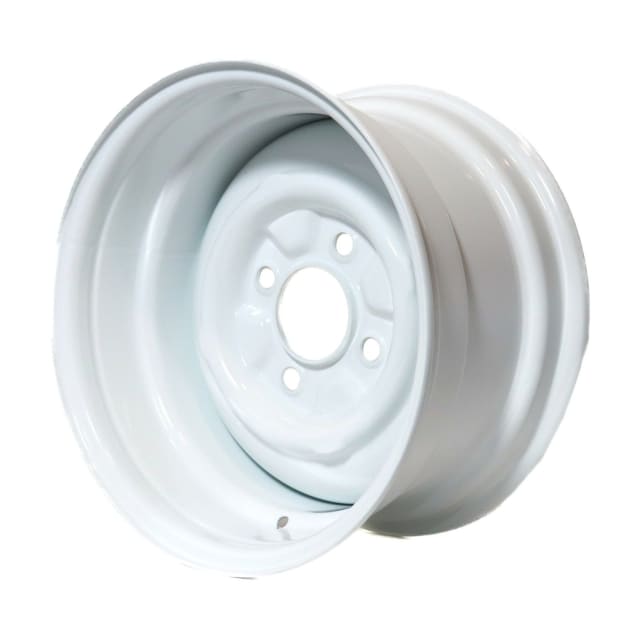 15X8 GLOSS WHITE SMOOTHIE STEEL WHEEL 4-130 PCD -18ET