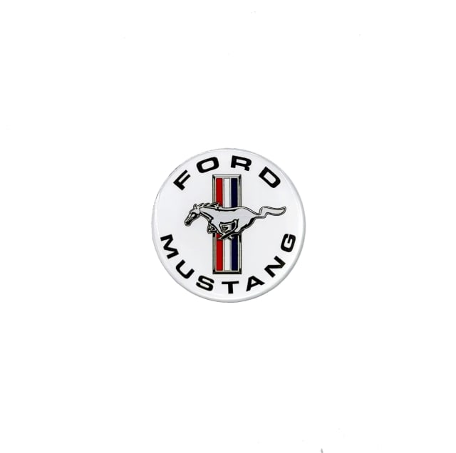 WHITE FORD MUSTANG DECAL 50MM