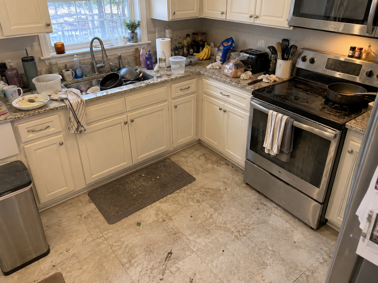 Sample residential kitchen before cleaning