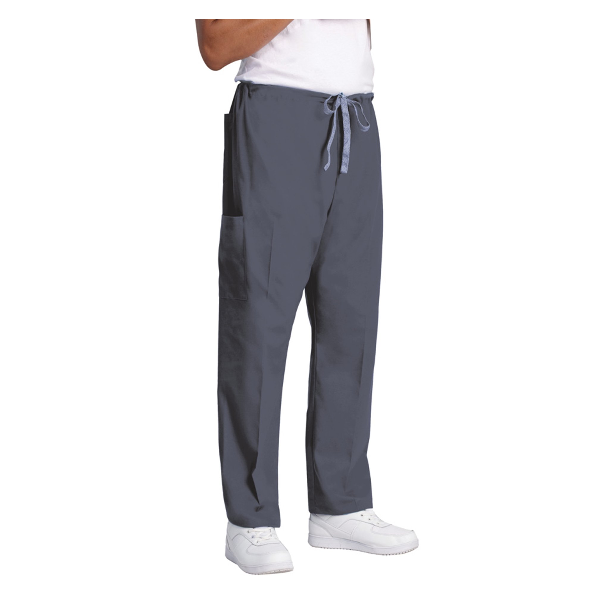 Drawstring Cargo Scrub Pants, Pewter MK 937505