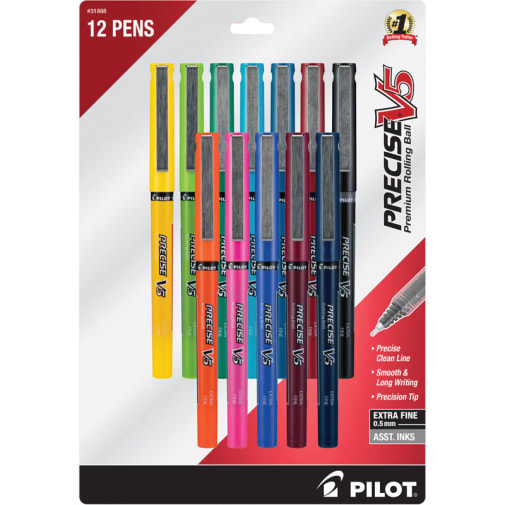 Precise V5 Extra Fine Point Pen - Assorted Colors (12 pack)