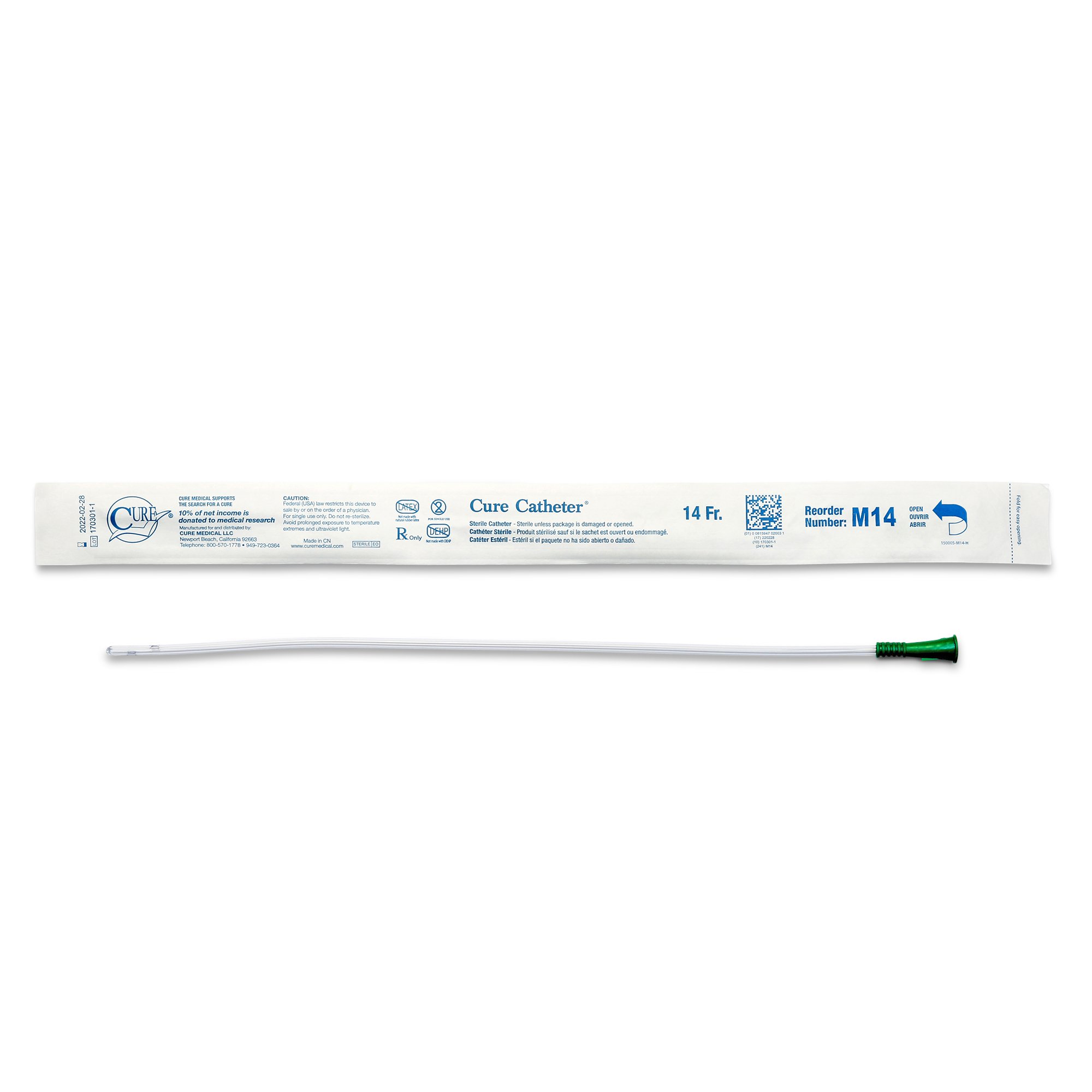 Cure Ultra Male Catheter, 14 Fr., Straight Tip MK 1058060