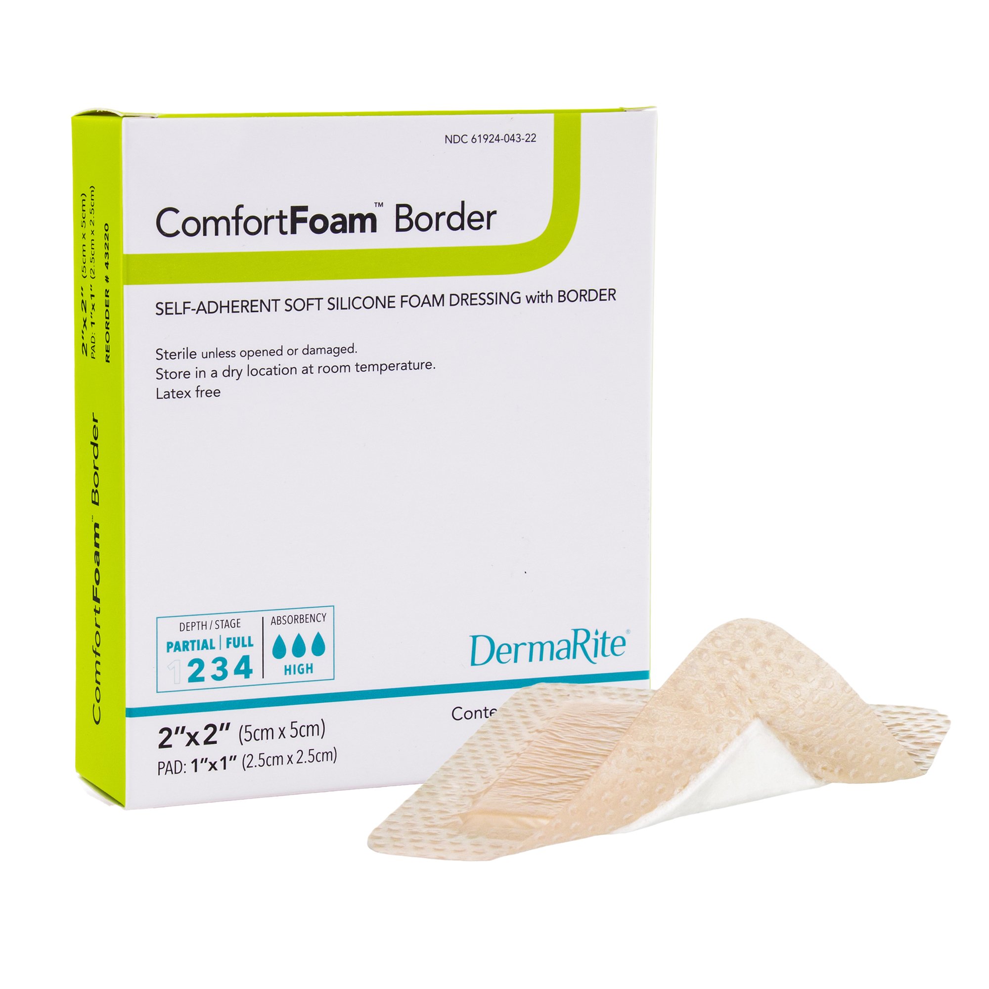 ComfortFoam Border Self-Adherent Soft Silicone Foam Dressing, 5 x 5 Centimeter MK 946465