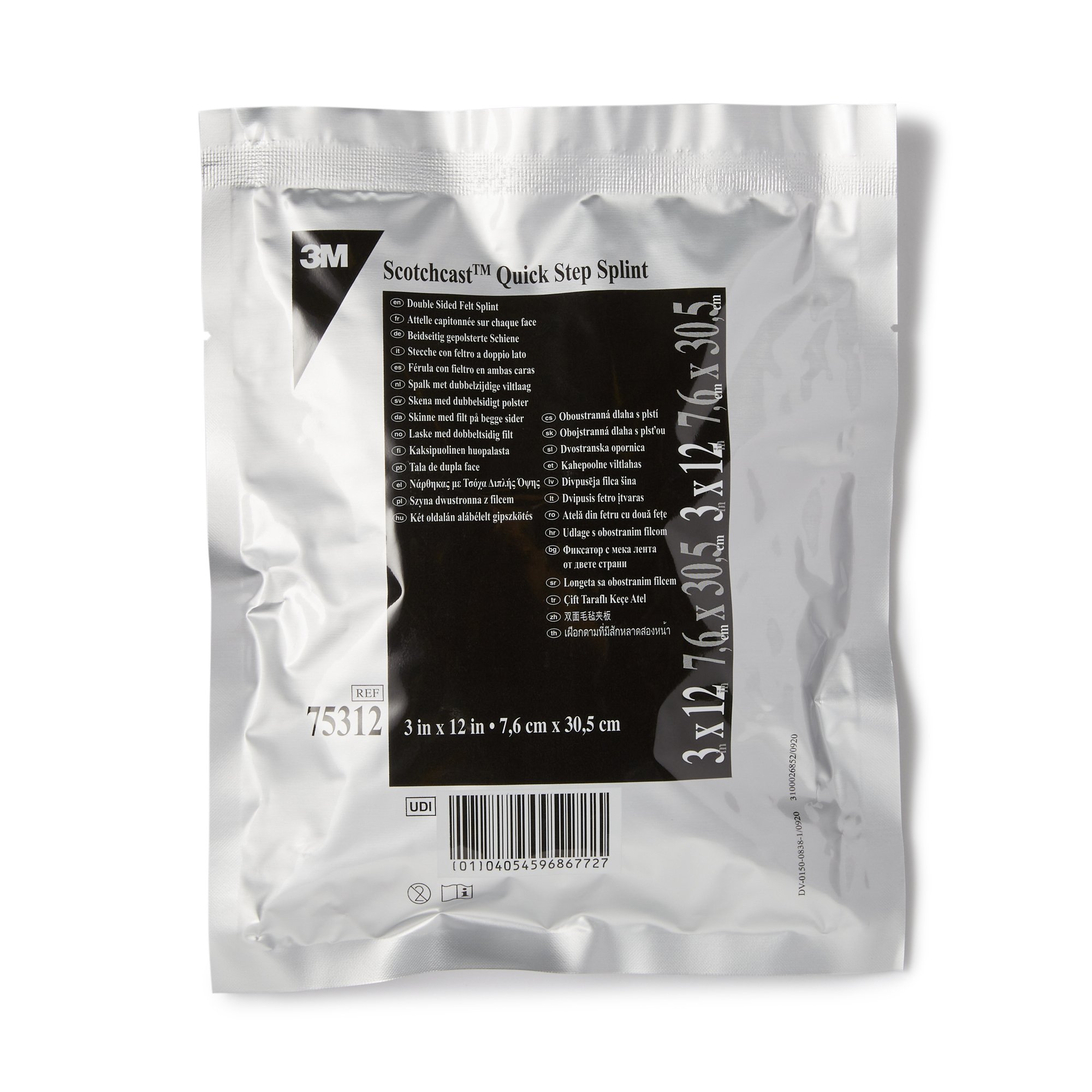 3M Scotchcast Quick Step Double Sided Felt Padded Splint, 3 x 12 Inch MK 1193018