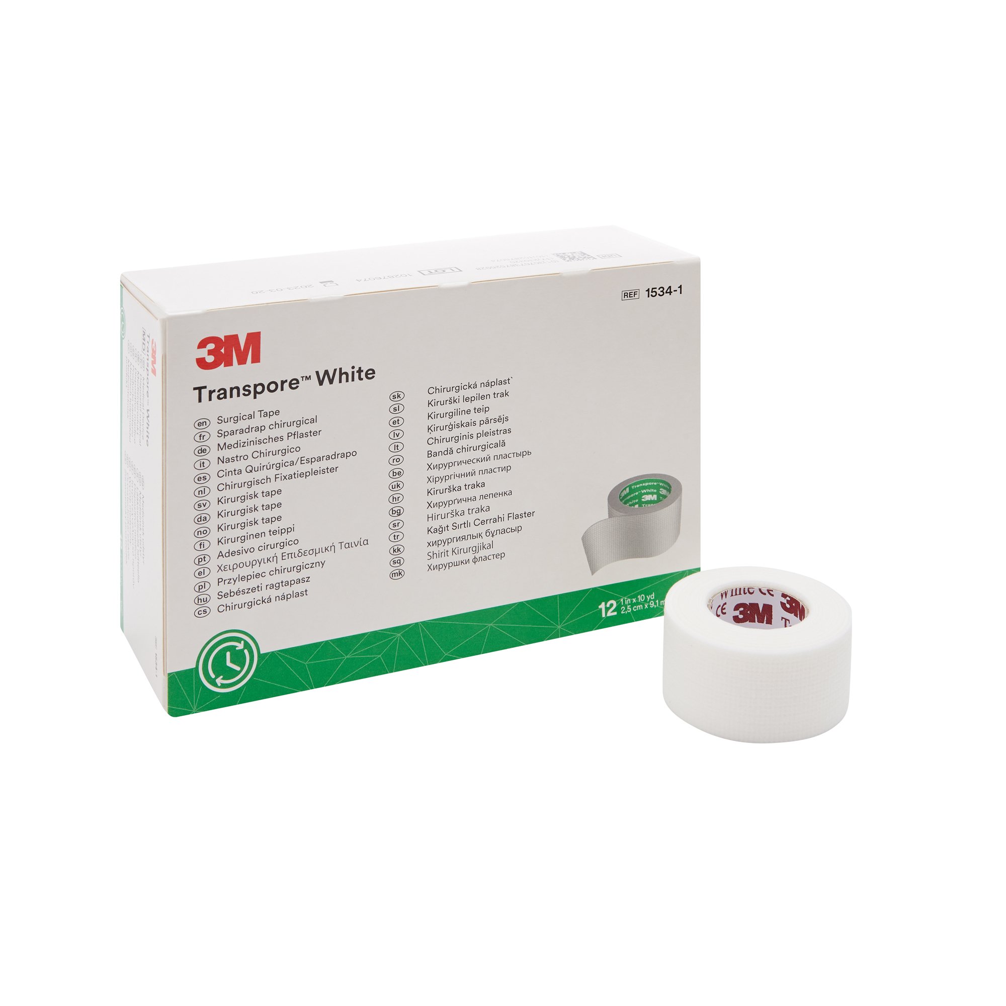 3M Transpore Plastic Medical Tape, 1 Inch x 10 Yard, White MK 445278