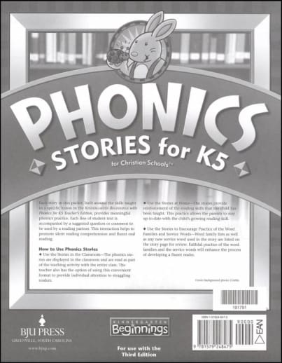 BJU Press Beginnings K5 Phonics Stories 3rd Edition