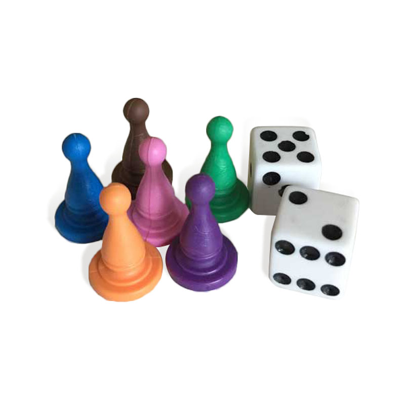 Game Playing Pieces (6 pawns, 2 Dice)