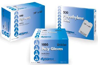 dynarex Slipover Lap Bib, Polyethylene / Tissue, White MK 670191
