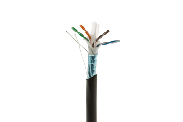 Cat6 Bulk Ethernet Cable, Shielded, Solid, Outdoor, Spool, 1000 ft, Black
