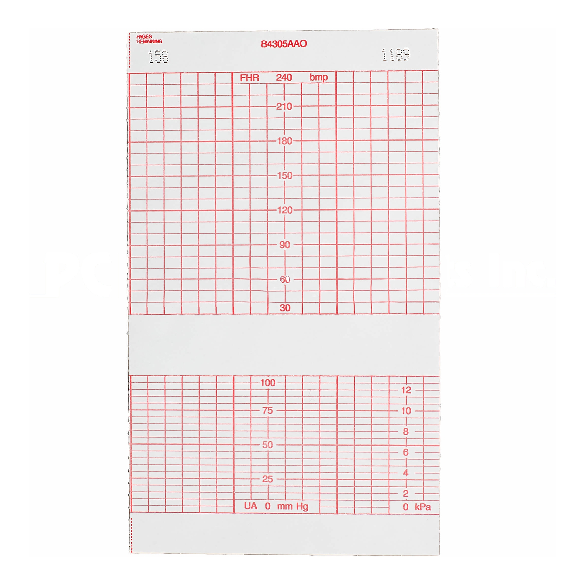 Recording Chart Paper Life Trace Z-Fold Red Grid MK 949249