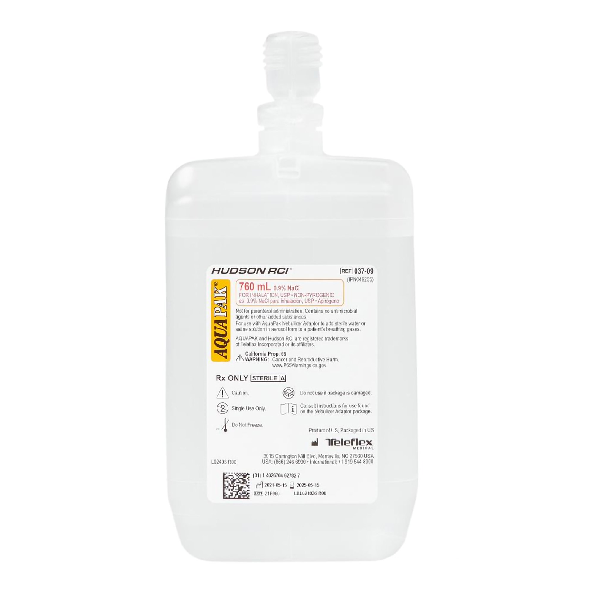 Aquapak Respiratory Therapy Solution, 760 mL Prefilled Nebulizer MK 62477