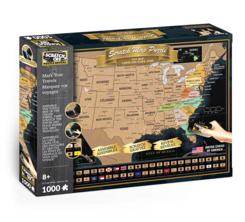 Scratch Off Travel Puzzle: USA Map (1000 piece)