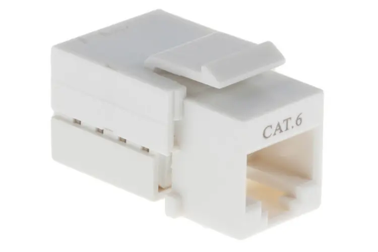 Cat6 RJ45 110 Type Keystone Jack, White Cat6 RJ45 110 Type Keystone Jack, White