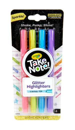 Crayola Take Note! Glitter Highlighters (4 count)