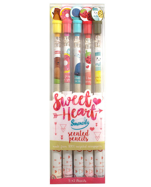 Smencils Pencils, Sweet Heart, Scented - 5 pencils