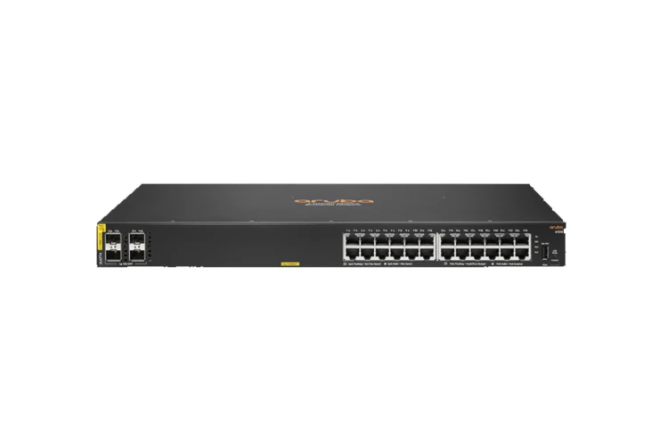 Aruba CX 6100 Series Switch with (24) 10/100/1000 Ports + (4) SFP+ Ports, Refurbished, JL678A