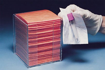 Biohazard Wipe BloodBloc Standard Absorbency 250 Count Poly Pack 4 X 4 Inch NonSterile Disposable MK 1012275