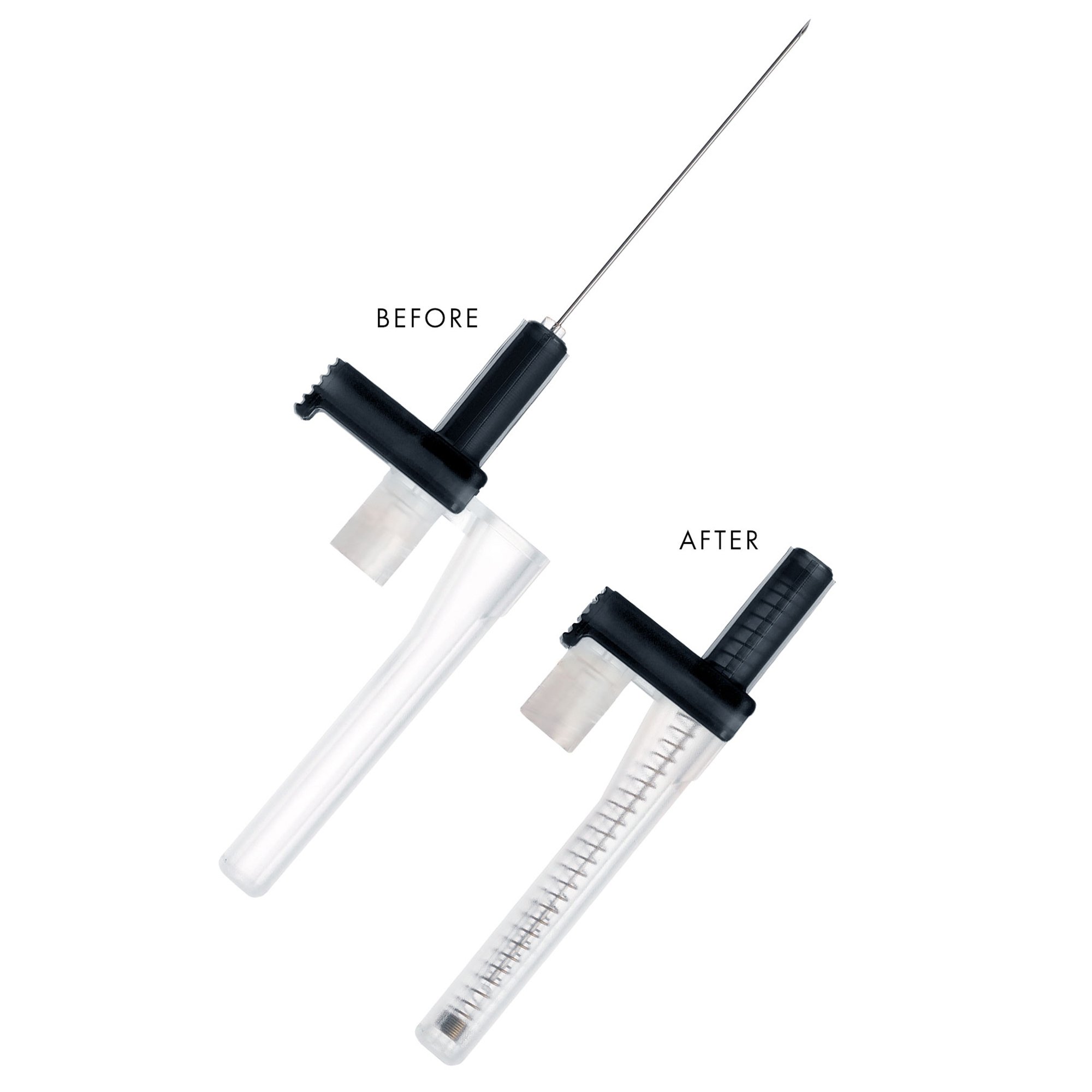 Safety Hypodermic Needle EasyPoint 1-1/2 Inch Length 22 Gauge Regular Wall Retractable Safety Needle MK 1151289