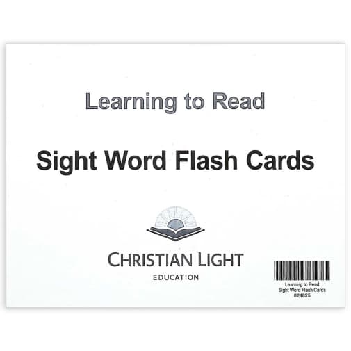 Christian Light Sight Words Flash Cards