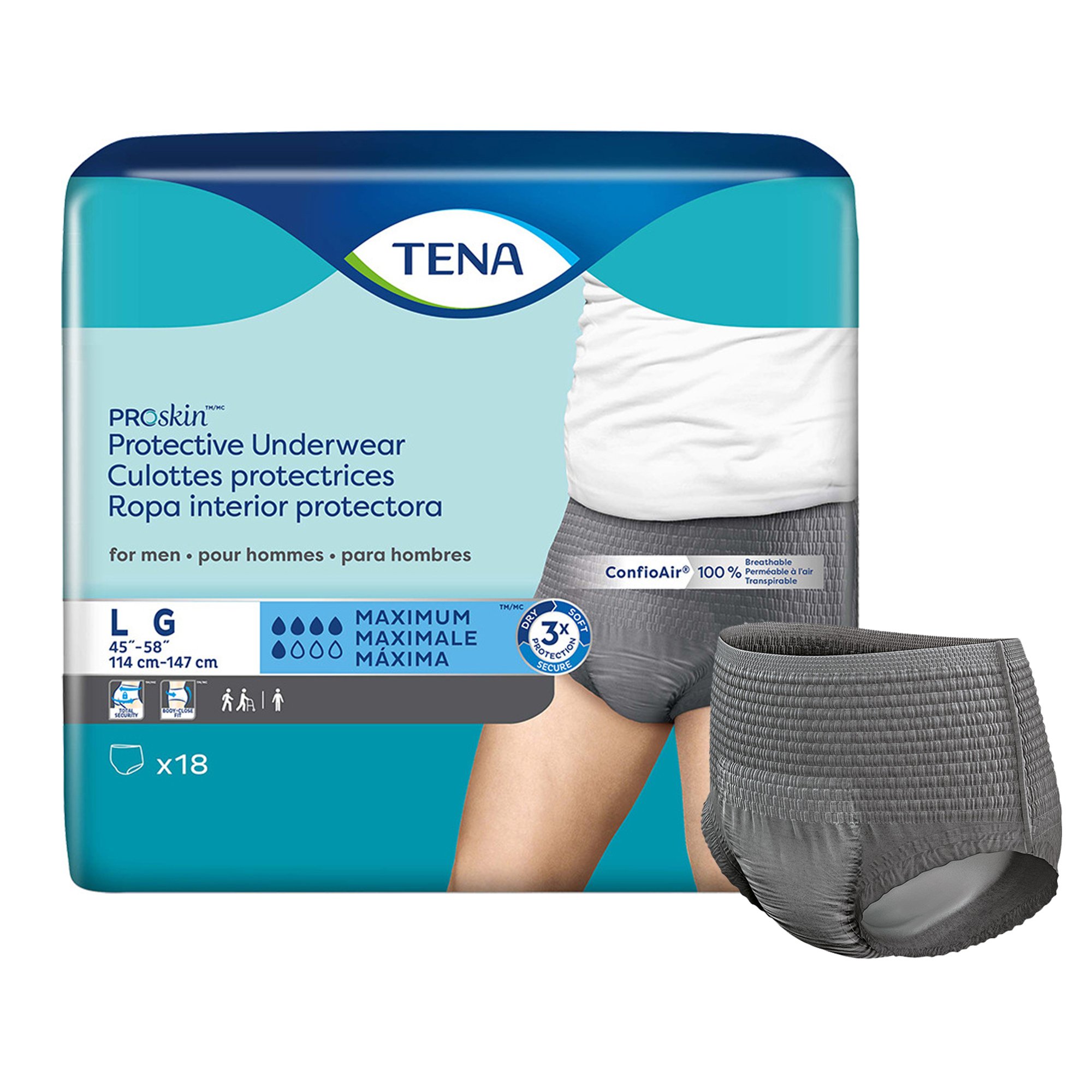 Tena ProSkin Maximum Absorbent Underwear for Men, Large MK 1135411