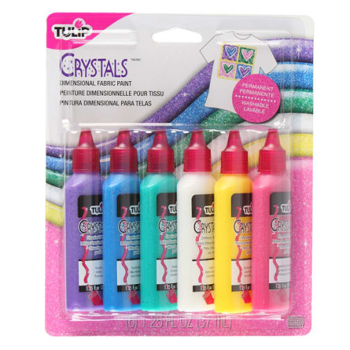 Dimensional Fabric Paint - Crystal (6 pack)