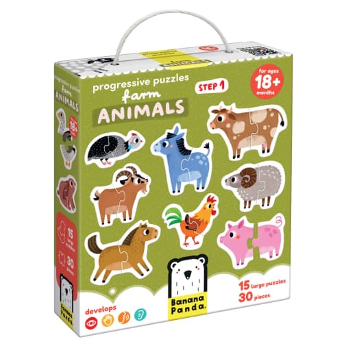 Progressive Puzzle: Farm Animals (30 pieces)