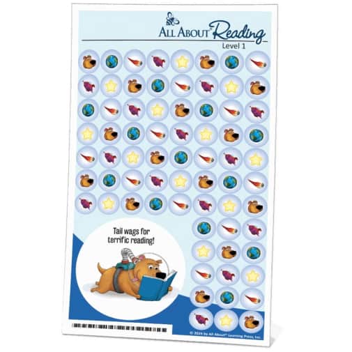 All About Reading Level 1 Dog Astronaut Stickers