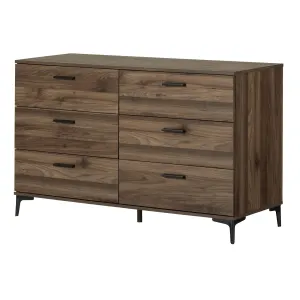 6-Drawer Double Dresser with Metal Legs