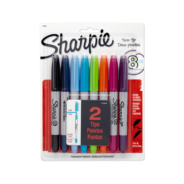 Sharpie Twin Tip Permanent Marker Pen Navy Blue Ultra Fine and fine Tips