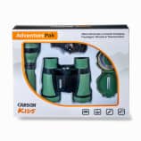 Carson Optical AdventurePak Kids 30mm Binoculars, Lensatic Compass, Flashlight, Whistle, Thermometer