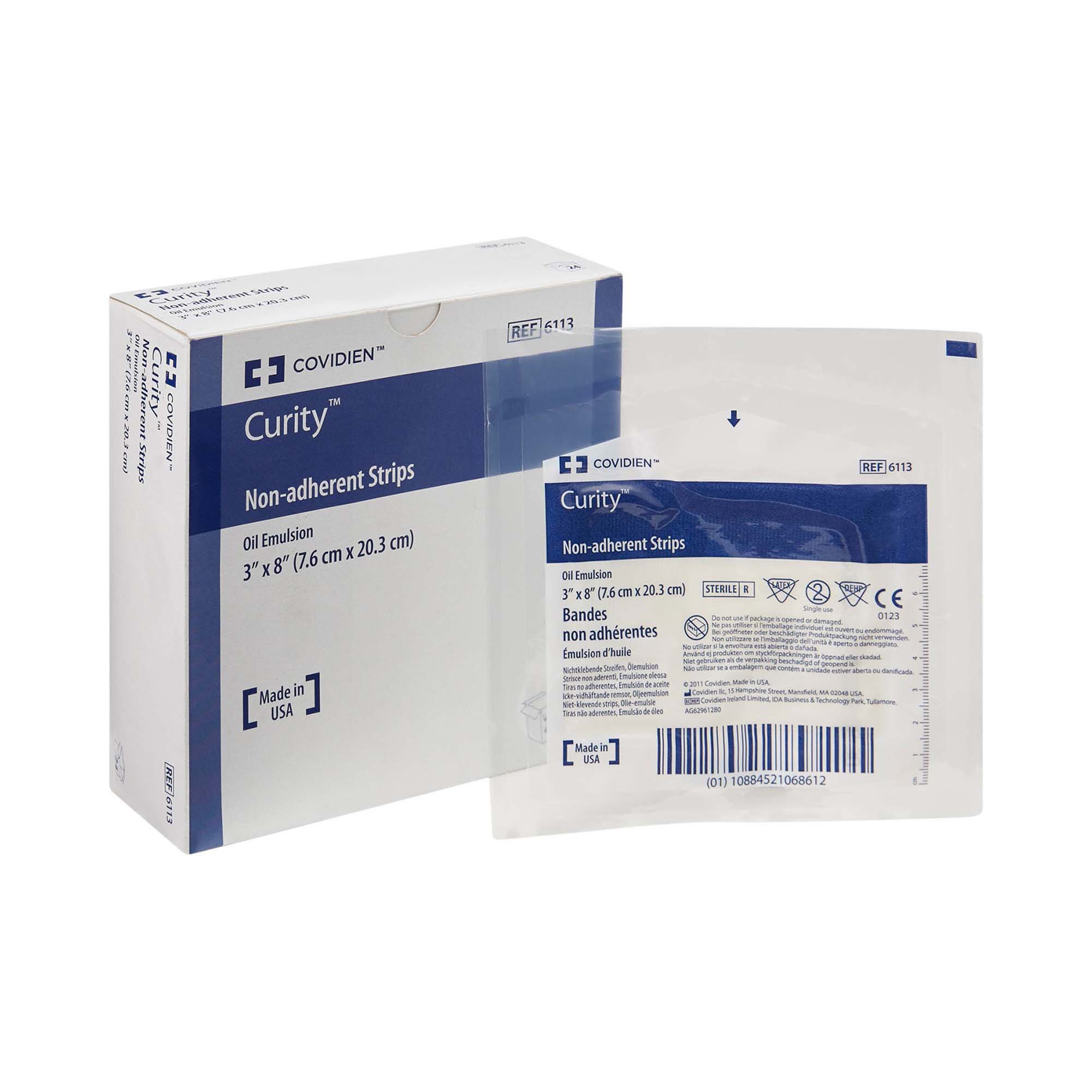 Curity Oil Emulsion Impregnated Dressing, 3 x 8 Inch MK 215607