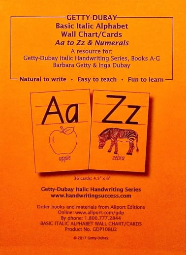 Getty-Dubay Basic Italic Alphabet Cards