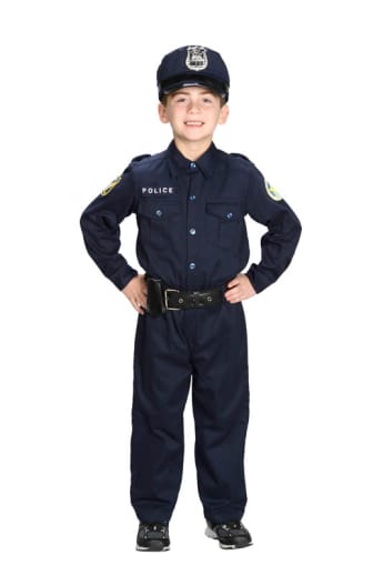 Aeromax Junior Police Officer Suit with Cap and Belt - size 8/10