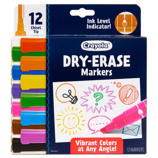 Crayola Dry-Erase Markers, Chisel Tip (12ct)