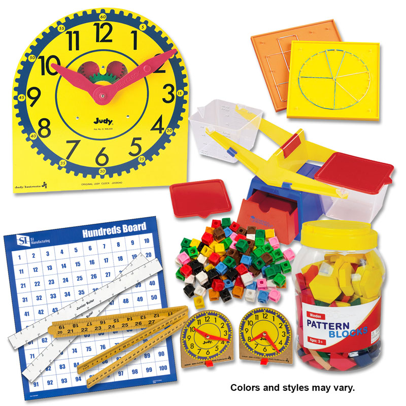 Manipulative Kit 1 (Wooden Pattern Block Upgrade, Judy Clock, Optional Items)