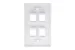 Keystone Wall Plate, 4 Port, White