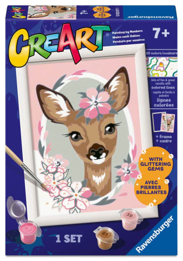 Ravensburger CreArt Paint by Number: Delightful Deer with Gems (5x7)