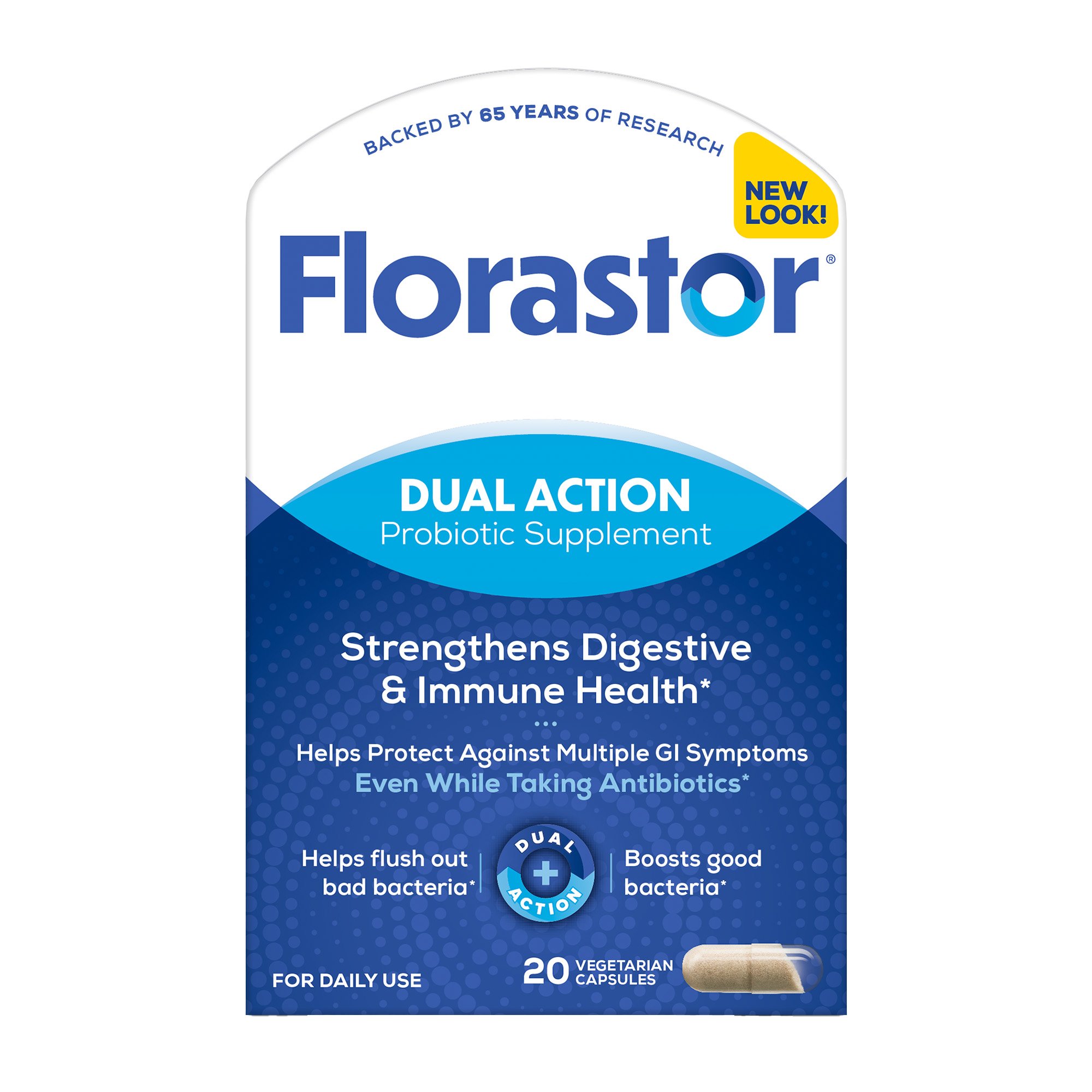 Florastor Dual Action Probiotic Vegetarian Capsules MK 736087