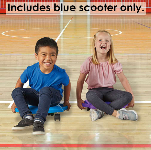 Plastic Scooter Board with Safety Handles: Blue
