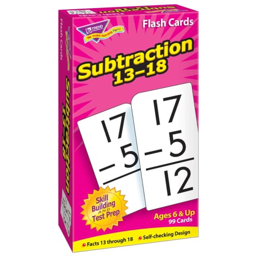 Subtraction Flash Cards (Facts 13-18)