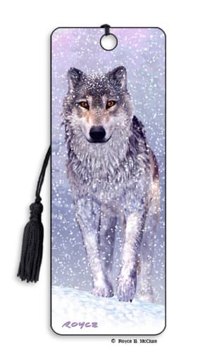 Snow Wolf 3D Bookmark